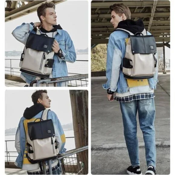 Retro PU Leather Travel Backpack 001